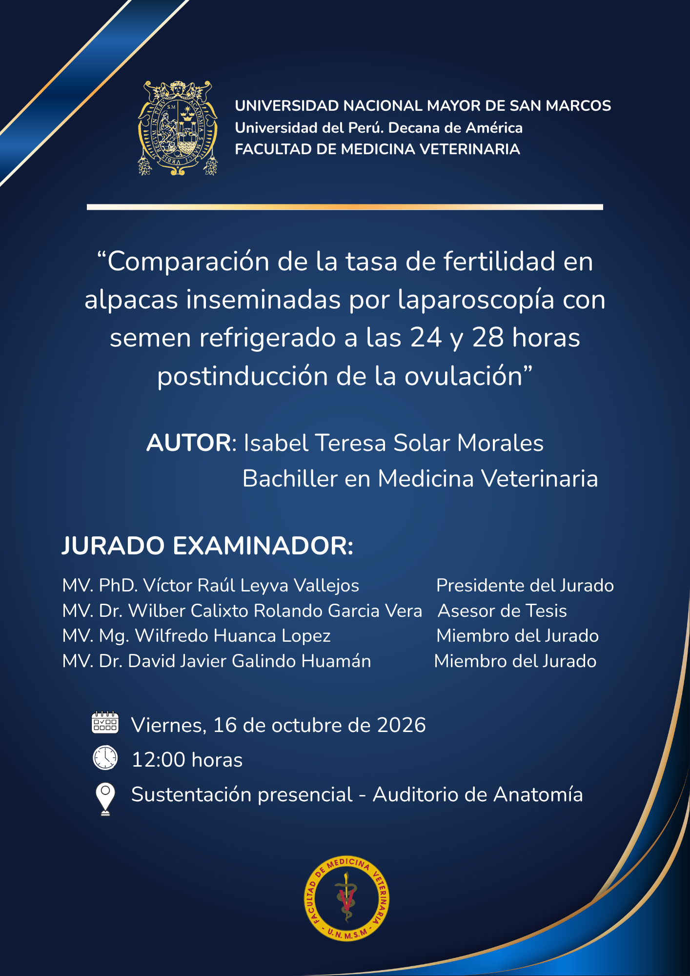 Sustentación de tesis del bachiller ISABEL TERESA SOLAR MORALES