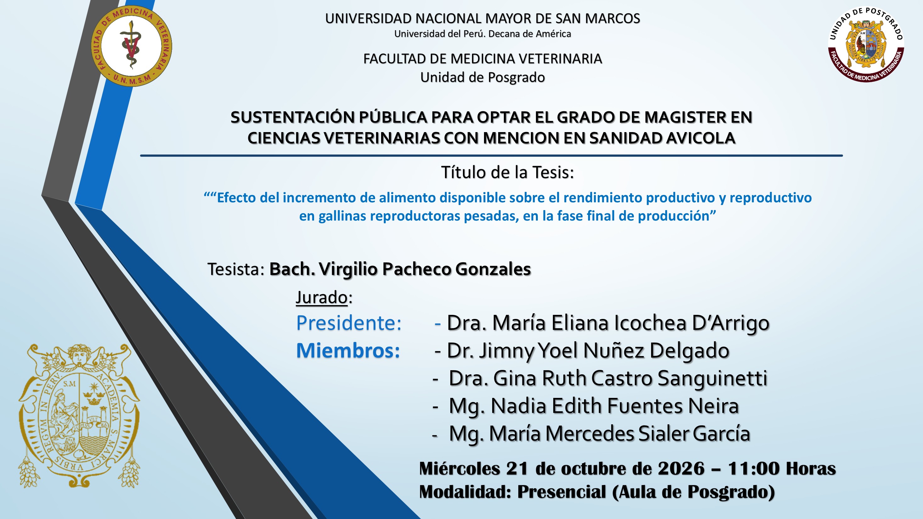 Sustentación de tesis de Bach. Virgilio Pacheco Gonzales