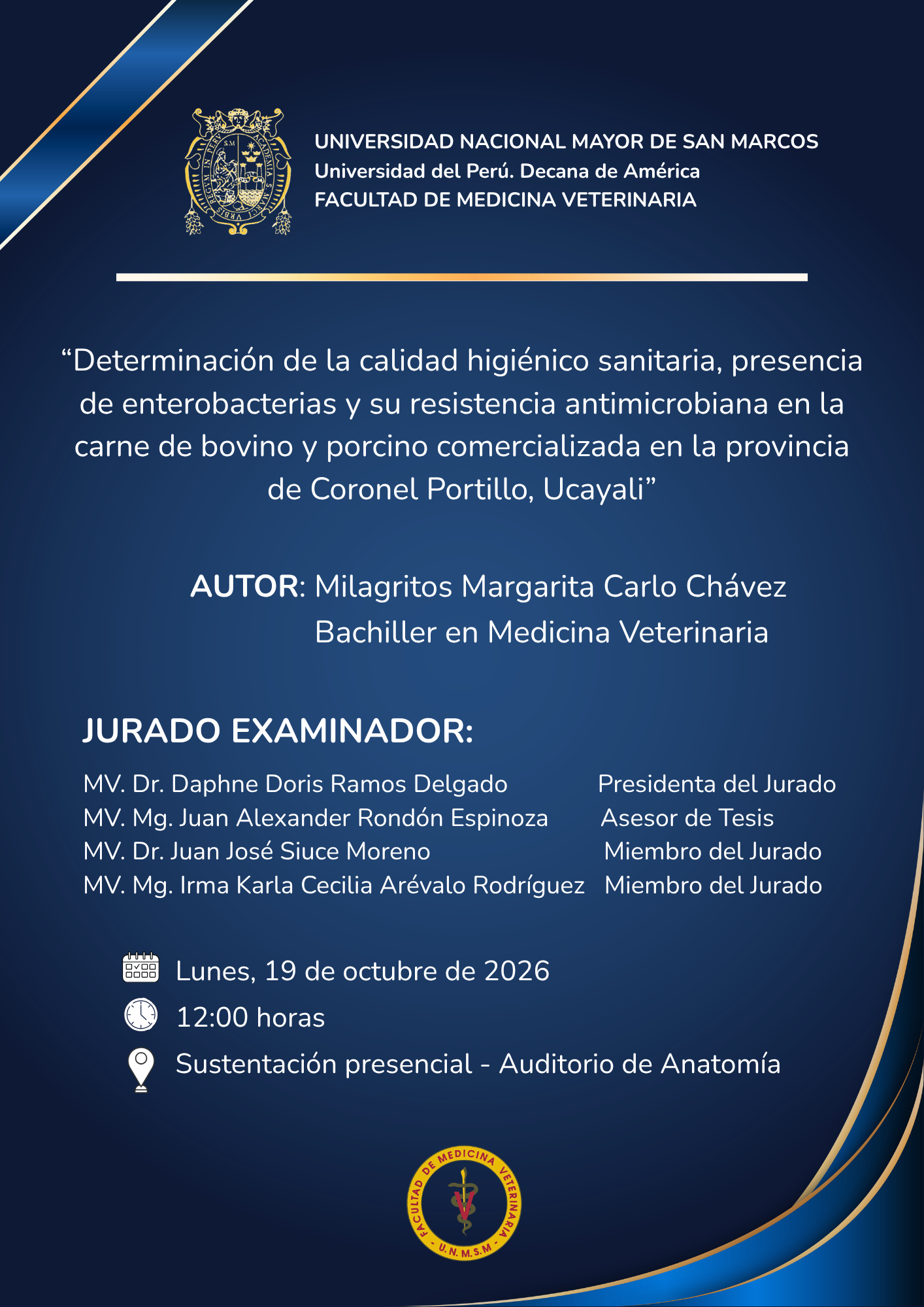 Sustentación de tesis de la bachiller Milagritos Margarita Carlo Chávez