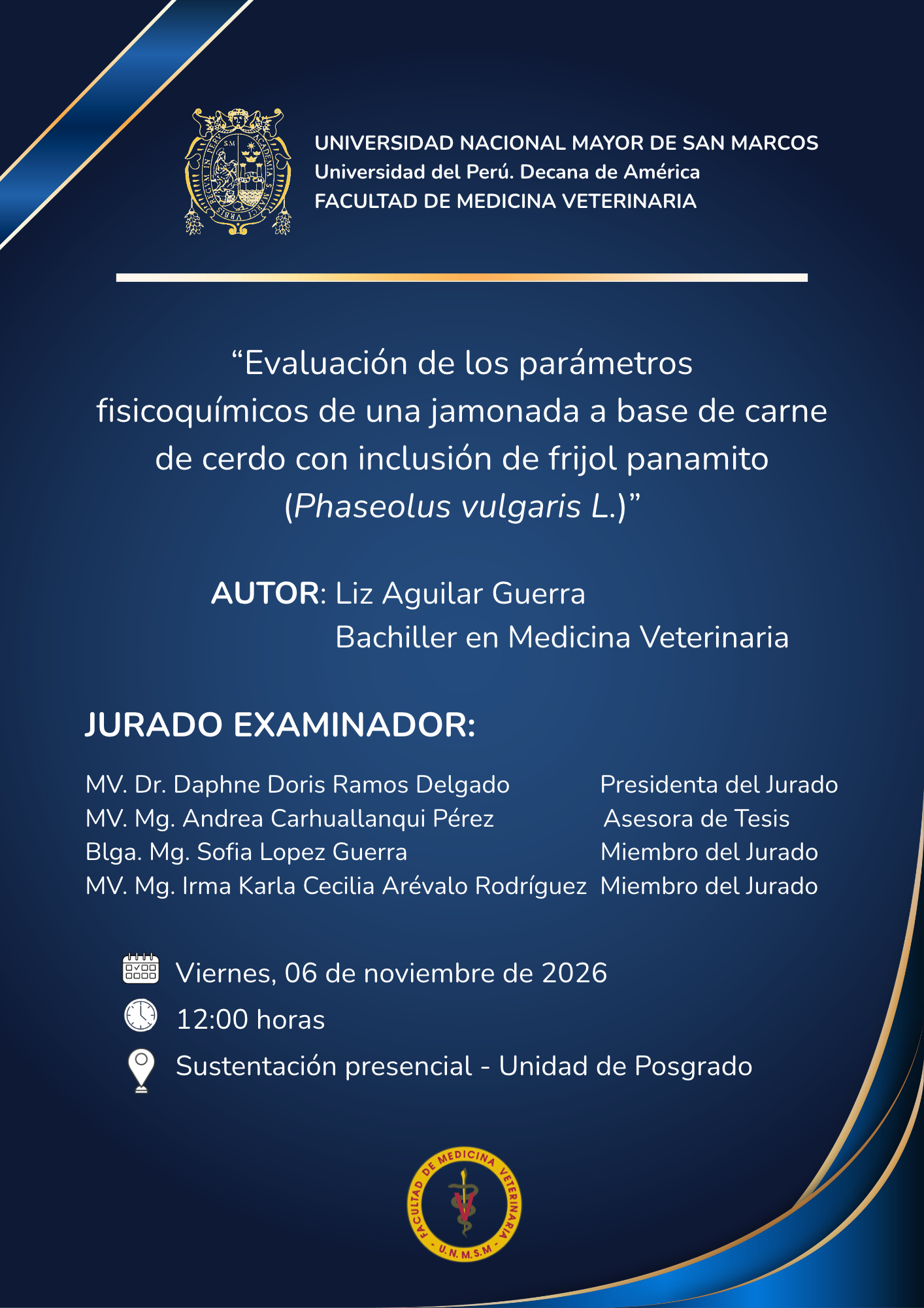 Sustentación de tesis de la bachiller Liz Aguilar Guerra