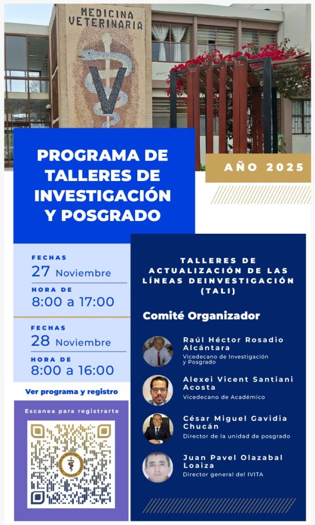 Taller de investigación: «Actualización de las líneas de investigación de la FMV – 2025»