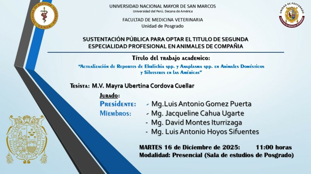 Sustentación de tesis del M.V. MAYRA UBERTINA CORDOVA CUELLAR