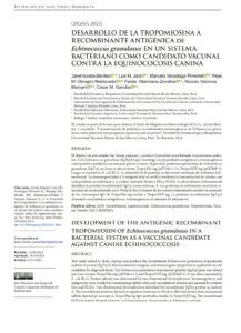 DESARROLLO DE LA TROPOMIOSINA A RECOMBINANTE ANTIGENICA