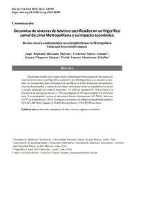 Decomiso de visceras de bovinos sacrificados en un frigorifico