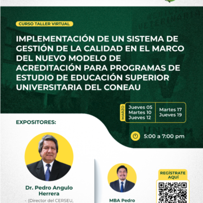 Curso Taller Gratuito | Implementación del Sistema de Gestión de la Calidad con enfoque en Responsabilidad Social Universitaria – Modelo  CONEAU