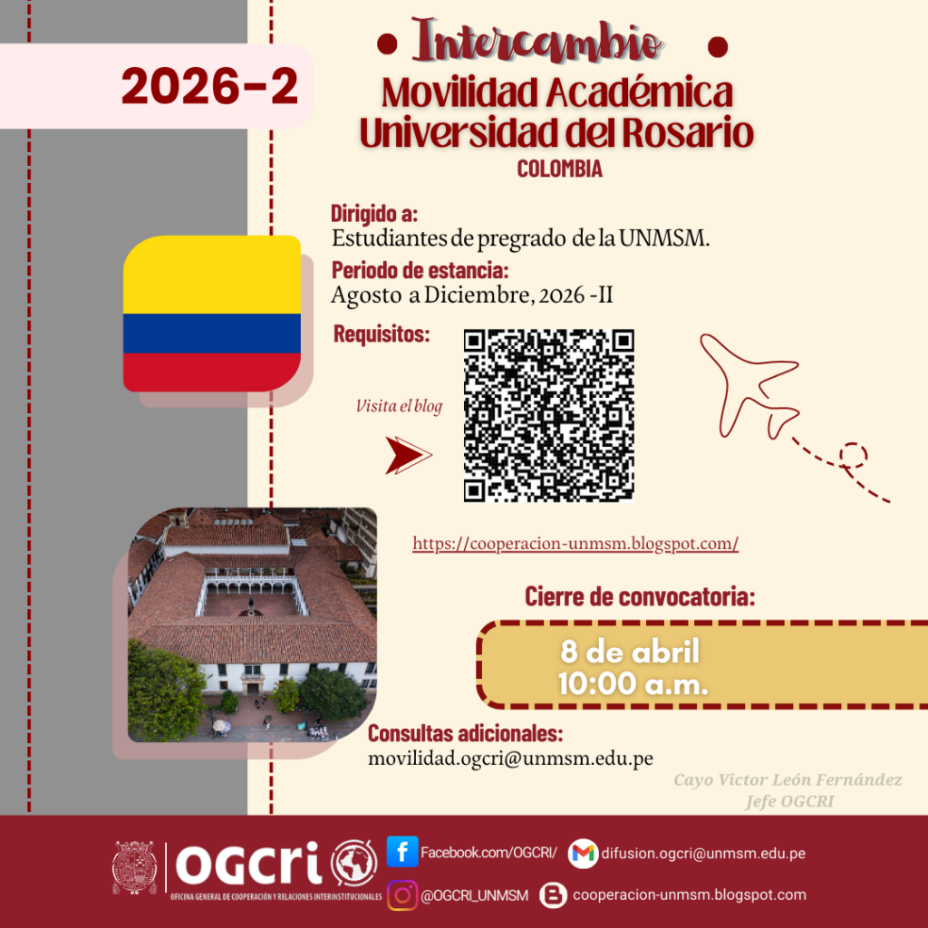 Intercambio pregrado Colombia Universidad del Rosario 2026-2
