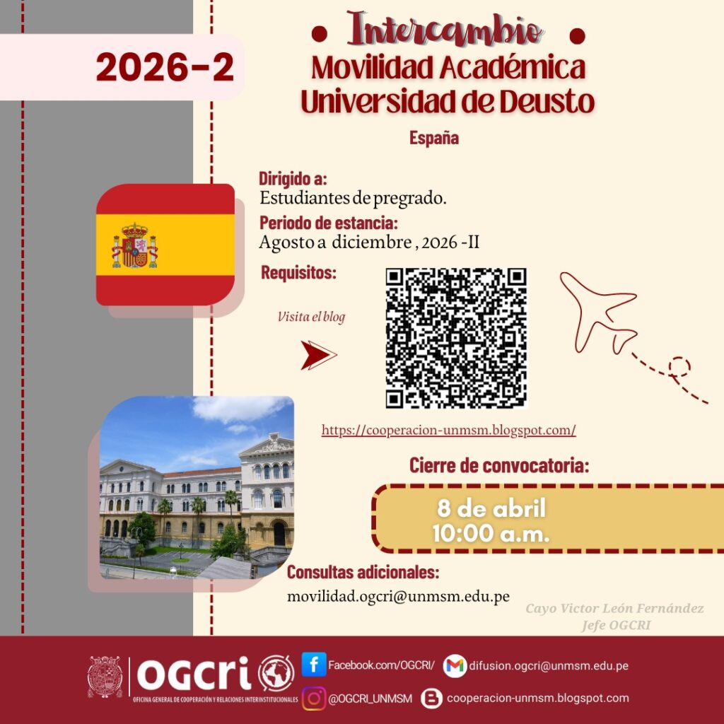 Intercambio pregrado España 2026-2