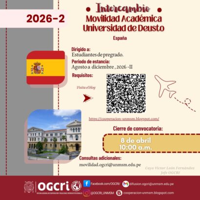 Intercambio pregrado España 2026-2