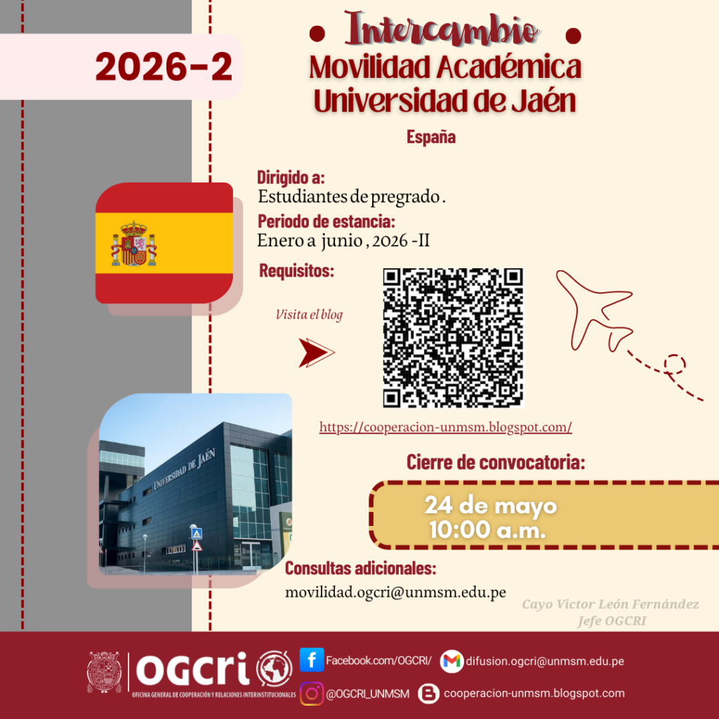 Intercambio pregrado Colombia Universidad de Jaén 2026-2