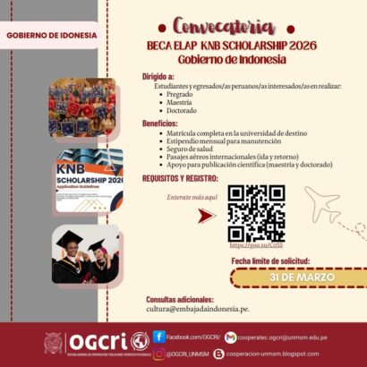 Gobierno de Indonesia ofrece la Beca KNB Scholarship 2026