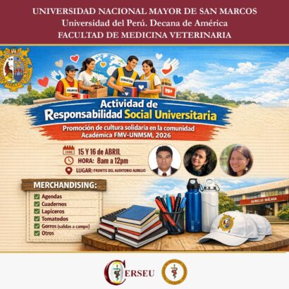 15-16 Abril – ACTIVIDAD DE RESPONSABILIDAD SOCIAL  UNIVERSITARIA – PROMOCIÓN DE CULTURA SOLIDARIA EN LA COMUNIDAD ACADÉMICA FMV – UNMSM, 2026
