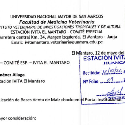QUINTA CONVOCATORIA PÚBLICA – BASES DEL CONCURSO DE VENTA DE MAIZ CHOCLO DE LA ESTACION IVITA EL MANTARO
