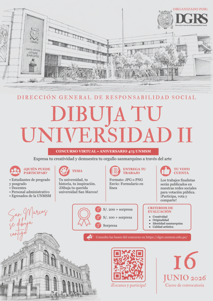 Participa en el Concurso Virtual “Dibuja tu Universidad. Aniversario 475 UNMSM”
