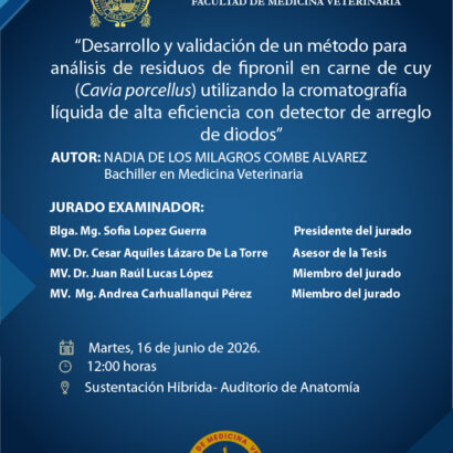 Sustentación de tesis del bachiller NADIA DE LOS MILAGROS COMBE ALVAREZ